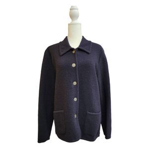 Talbots Navy Blue 100% Wool Coat